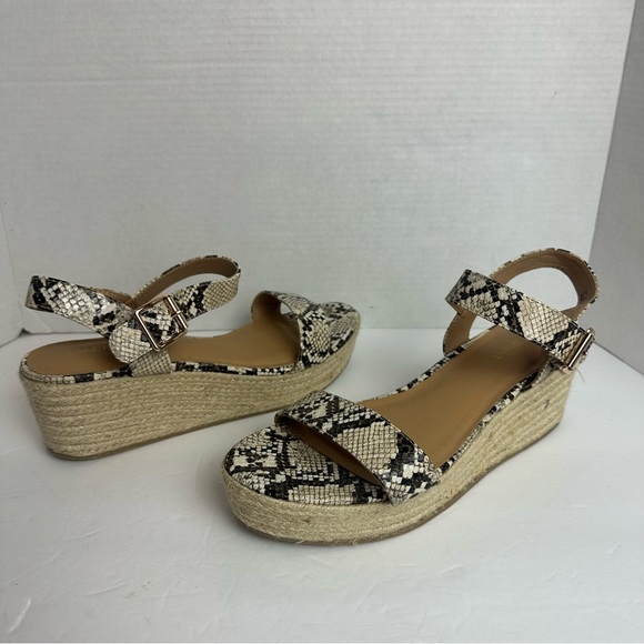 Lane Bryant Espadrille Snakeskin Wedges Strappy Sandals Womens Size 11 W​ide - Picture 13 of 13